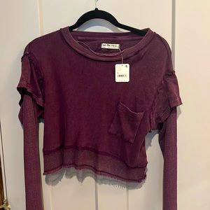 Free people, We The Free, cropped long sleeve. NWT Small